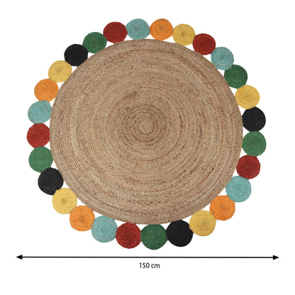 Fiesta Halo Rug, 5ft - Colorful Radiance