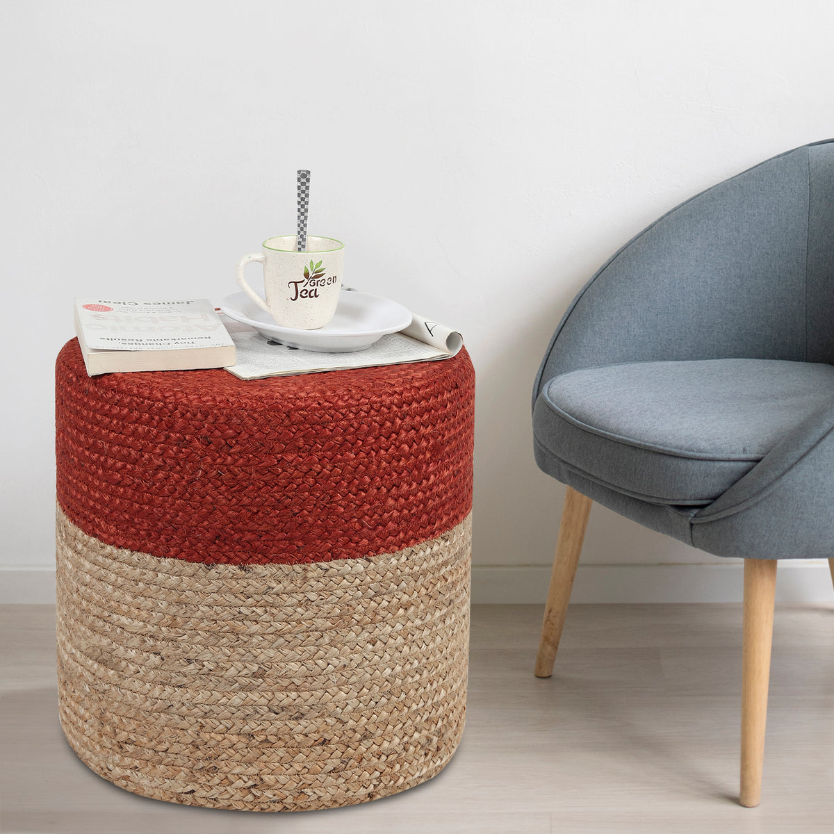 Ruby Radiance Pouf , 16”x16”