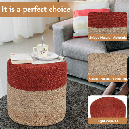 Ruby Radiance Pouf , 16”x16”