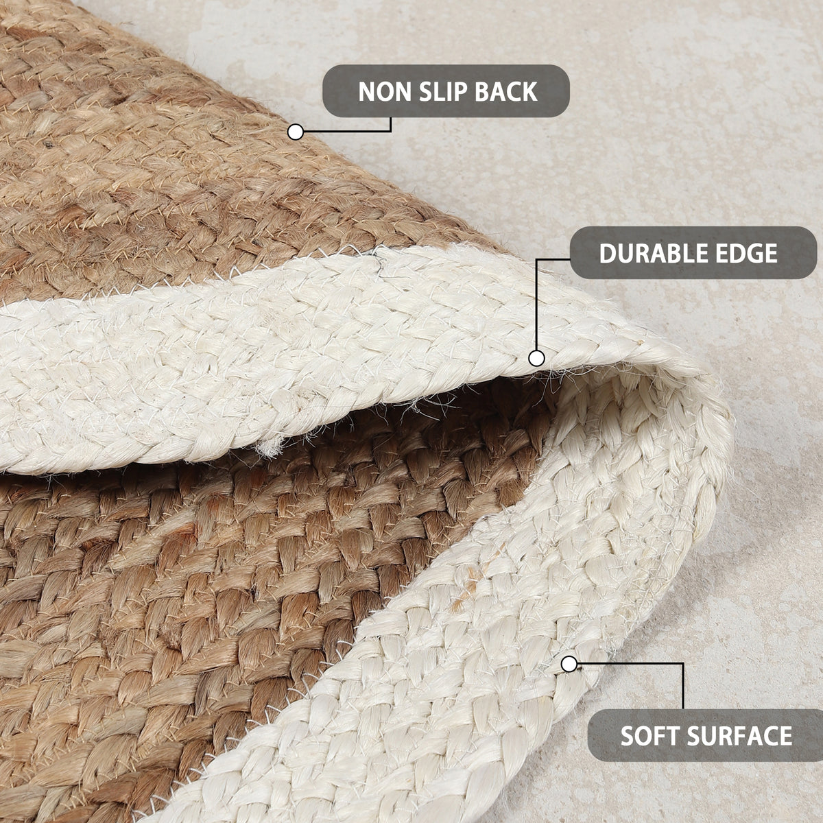 Ivory Halo Rug, 3ft - Natural Nuance