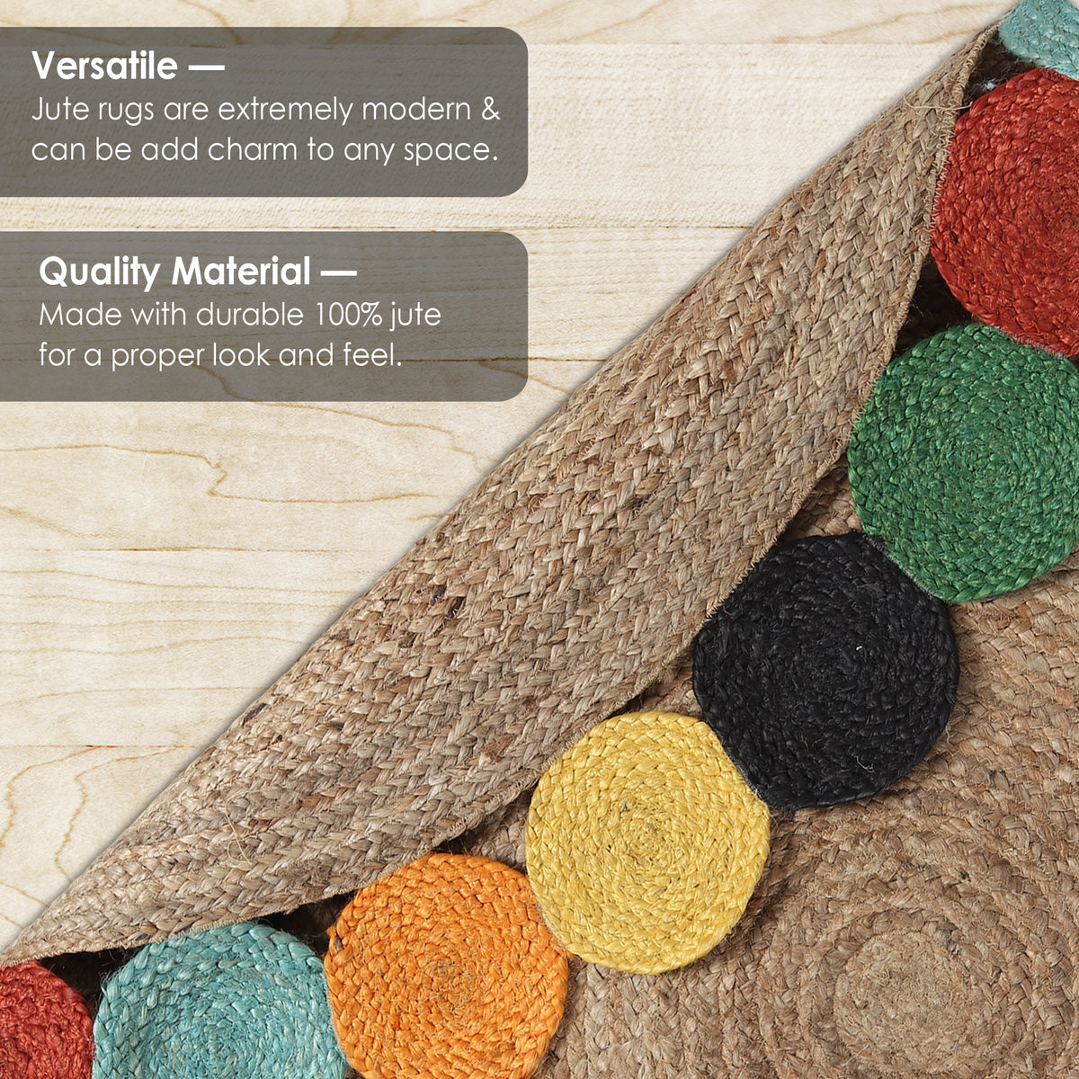 Fiesta Halo Rug, 5ft - Colorful Radiance