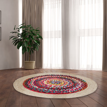 Rangoli Radiance Rug, 3ft - Natural Harmony